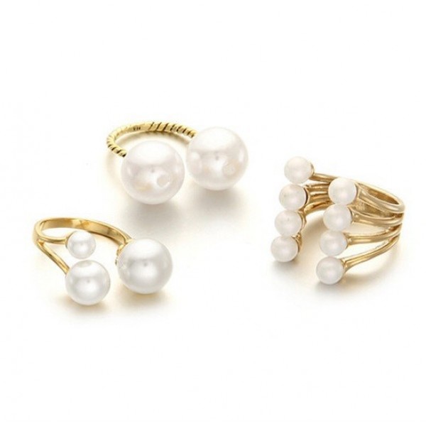 Purely Pearls Midi Knuckle Ring Set